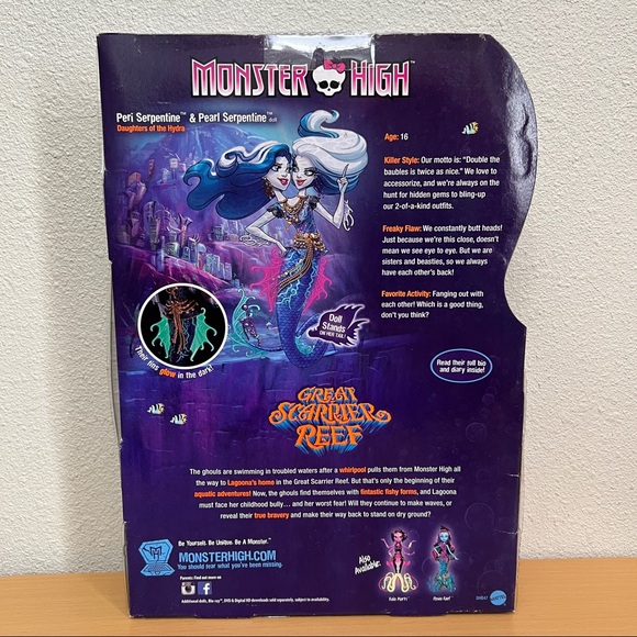 ⛔️Monster High Great Scarrier Reef Peri and Pearl Serpentine Doll NRFB - Picture 4 of 9